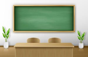 classroom-with-green-blackboard-wall-wooden-teacher-table-with-chairs_107791-4887