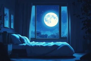 moon light shining on bed